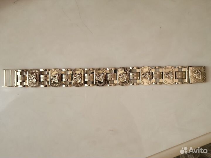 Мужской золотой браслет versace
