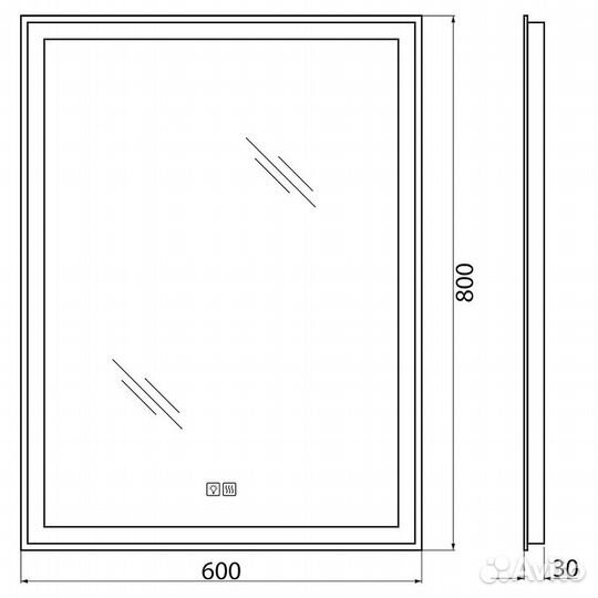 Зеркало BelBagno spc-grt-600-800-led-tch-warm