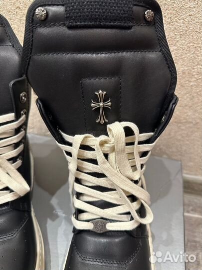 Rick Owens geobasket chrome hearts черные