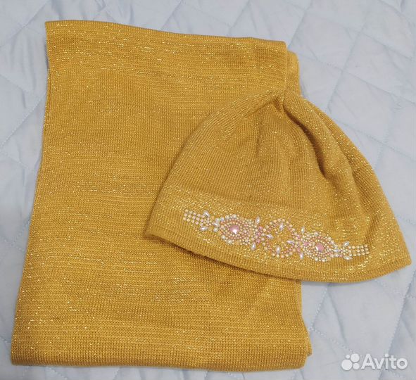 Шарф+шапка новые