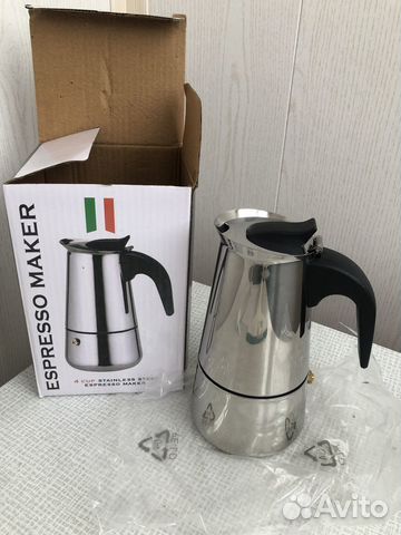 Кофеварка гейзерная, 200мл (на 4 чашки), новая