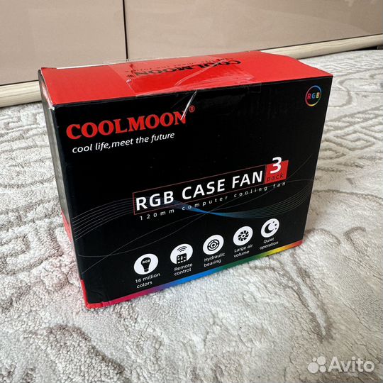 Кулеры 120мм CoolMoon RGB 3шт