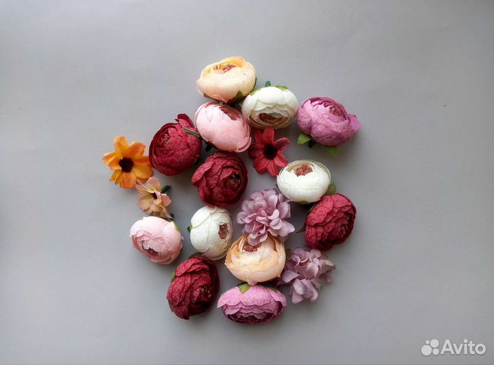 Искусственные цветы для скрапбукинга
