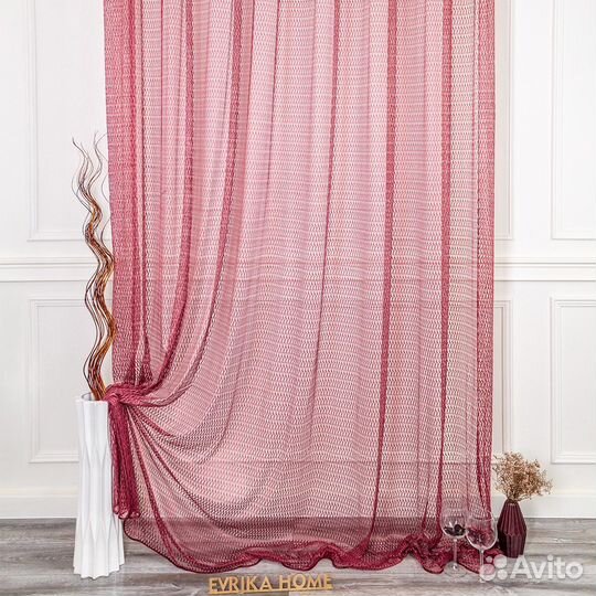 Тюль кружевной жаккард Авалон Рубин