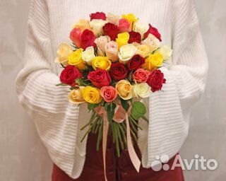 Букет из 35 роз микс 35-40 см (Кения)