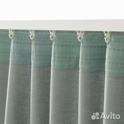 Шторы IKEA мятно зелёные 2 шт бархат