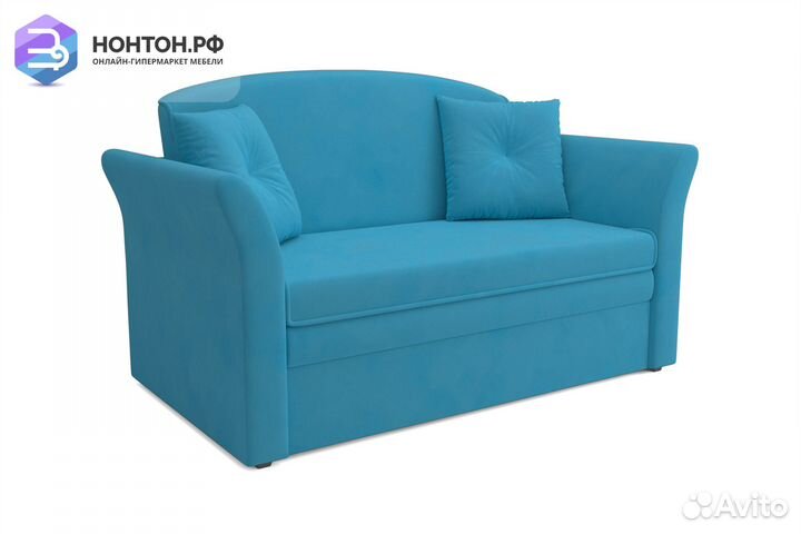 Диван выкатной Малютка 2 рогожка синяя