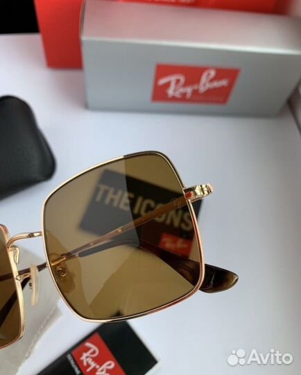 Очки ray ban square коричневые