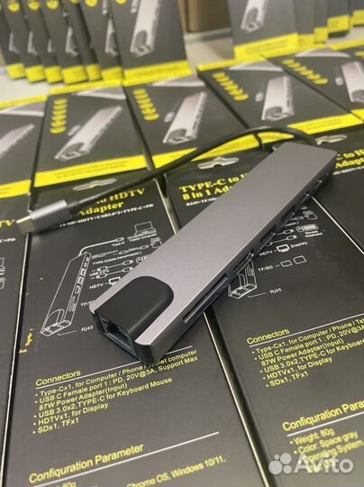 Хаб Док станция type-c для ноутбуков Новая