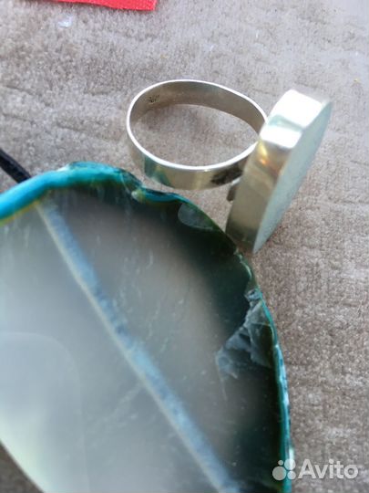 Кольцо серебро перламутр