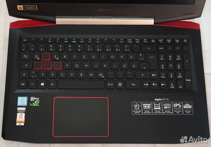 Игровой Acer\i7-7700HQ/OZU 16g\SSD+HDD/GTX 1050 TI