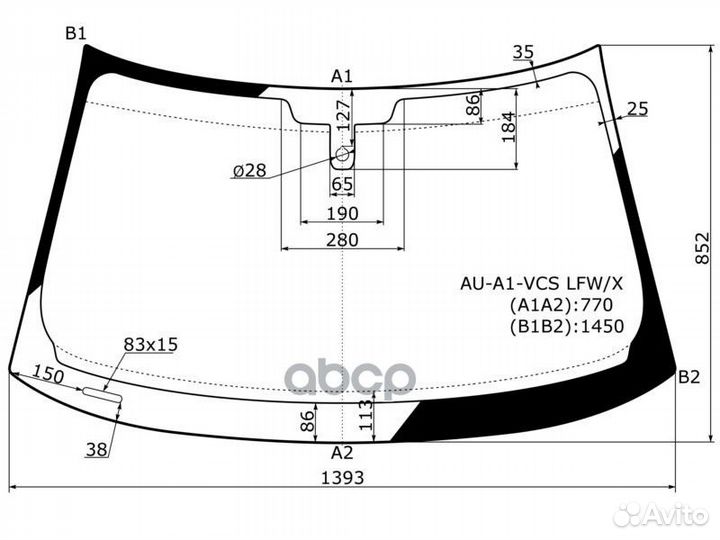 Стекло лобовое + дд audi A1 3/5D HBK 09-11 AU-A