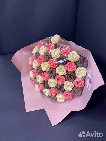 Розы из Бельгийского Шоколада - 51 шт в Букете