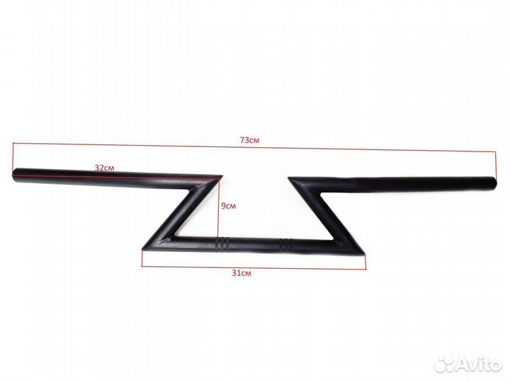 Руль молния Moto-Harlvy D-22mm черн.мат