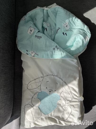 Конверт одеяло кокон на выписку осень весна