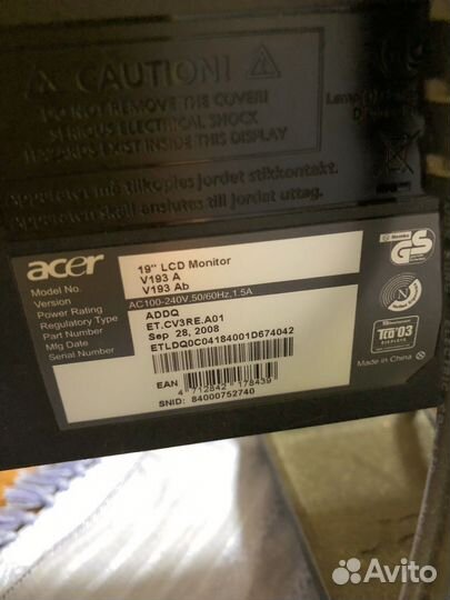 Монитор Acer 19 дюймов