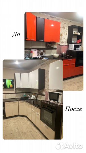 Изготовление и перетяжка кухонных фасадов из мдф