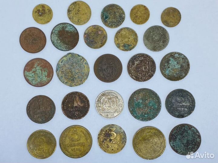 Старые советские монеты 20-30-х годов. СССР