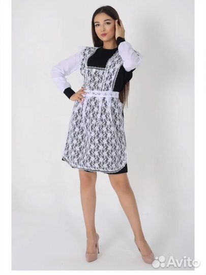 Белый школьный фартук 42,44,46