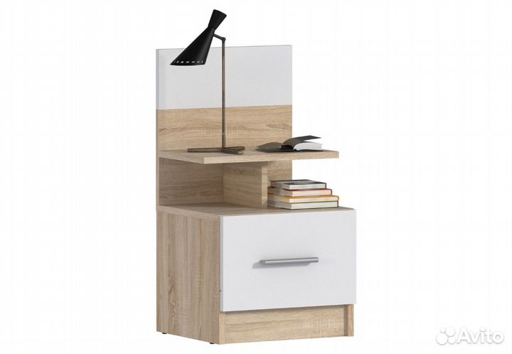 Тумба прикроватная Уют сб-2748 Дуб Сонома/Белый
