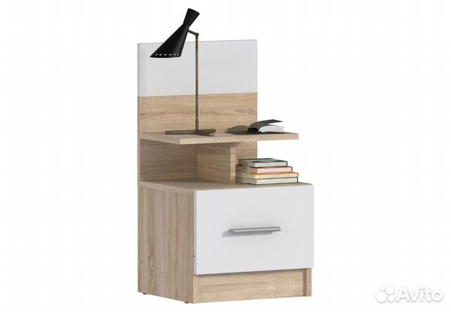 Тумба прикроватная Уют сб-2748 Дуб Сонома/Белый
