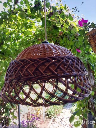 Абажур плетеный из лозы