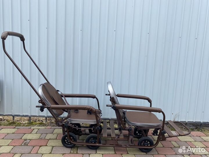 Санки с колесами для двойни/погодок