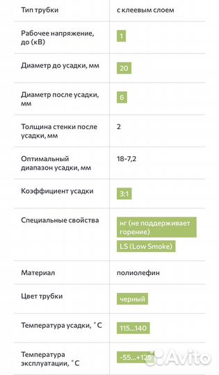 Трубка термоусадочная ТТК(3:1) -20/6