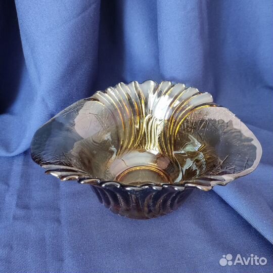 Конфетница Цветное стекло Винтаж