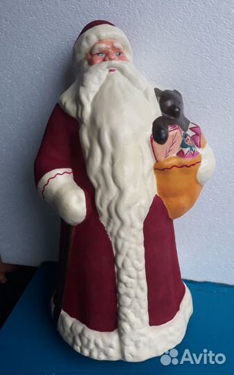 Старинный Дед Мороз вата папье-маше разные СССР