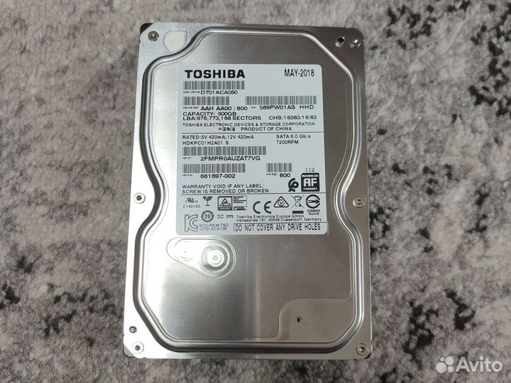 Жесткий диск Toshiba 500Gb