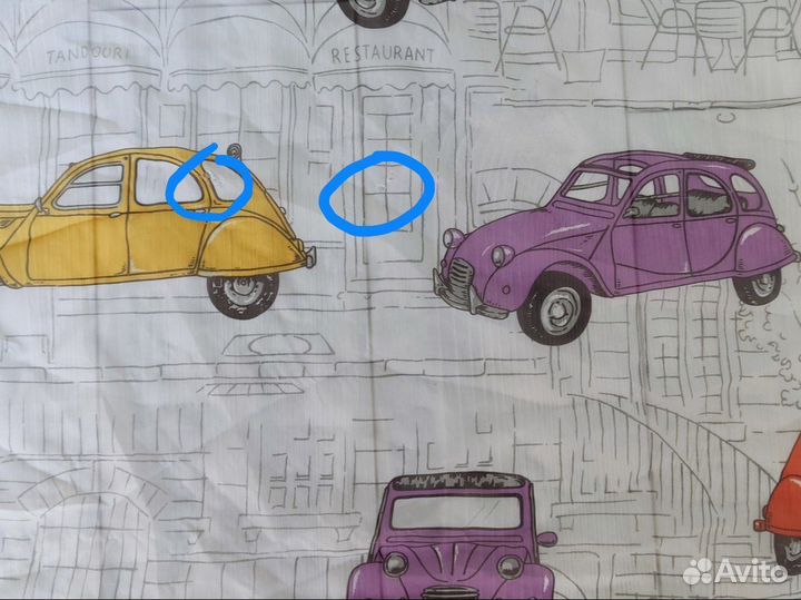 Тюль бу, с ретро автомобиля ми, 1 шт