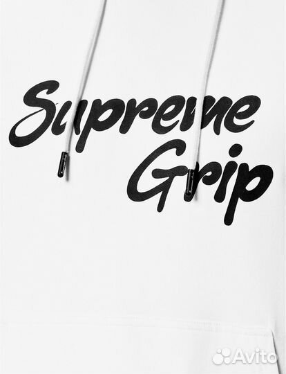 Supreme Grip.White.новый хлопковый худи. XL