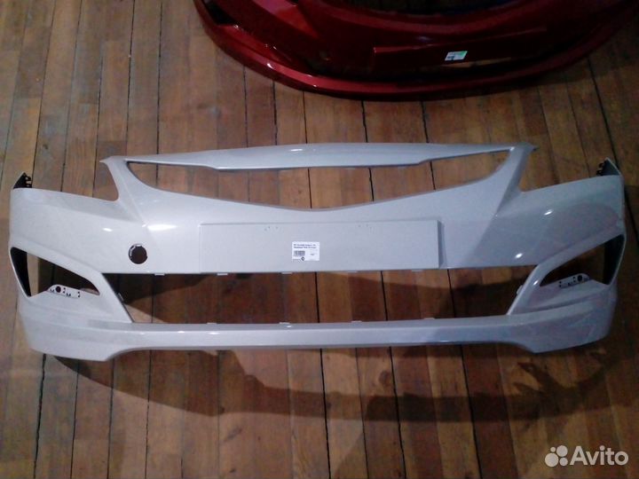 Бампер на хендай солярис, рестайлинг, бежевый