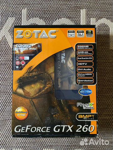 Видеокарта Zotac GTX260 AMP2 896Mb DDR3,448bit Ret
