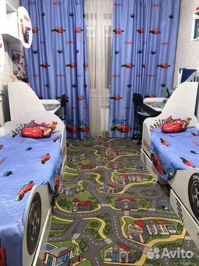 Комплект в детскуюТачки» : шторы,тюль,2покрывала