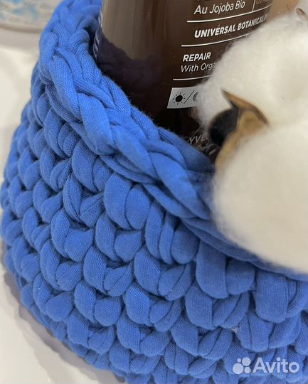 Корзинка из трикотажной пряжи