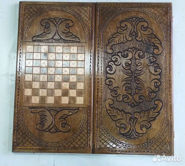 Нарды ручной работы со стеклом