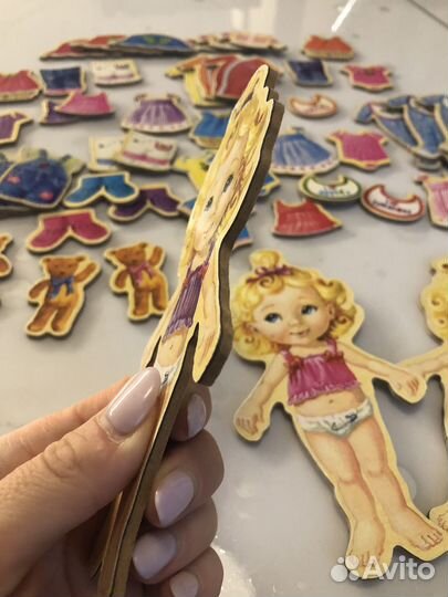 Куклы деревянные с магнитной одеждой