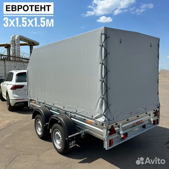 Двухосный московский прицеп 3м с тентом