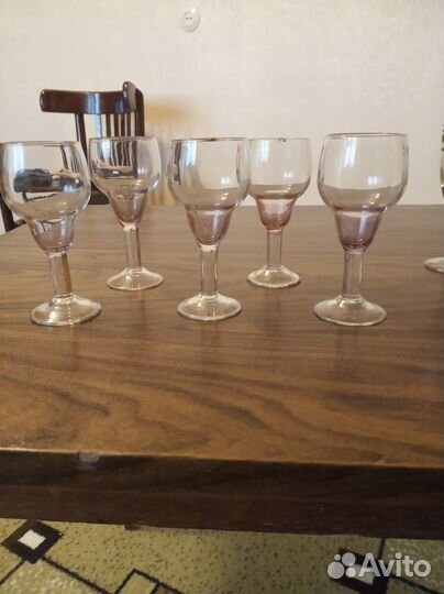 Рюмки на ножке цветное стекло СССР