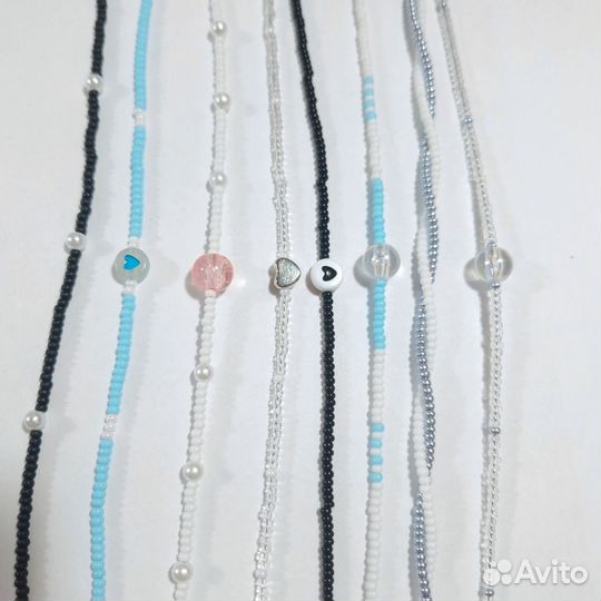 Колье чокер из бисера и бусин