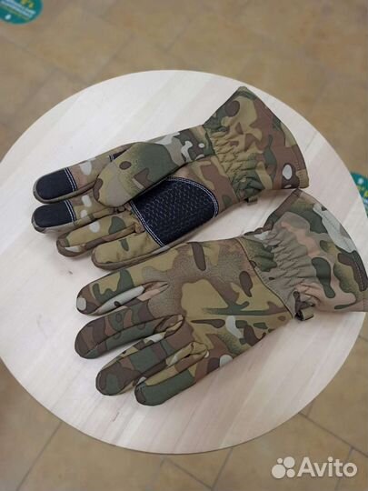Перчатки тёплые камуфляж для квадроцикла