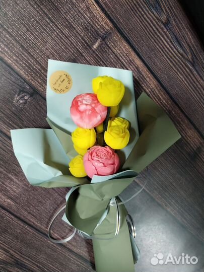 Подарок на праздник, букет из мыла