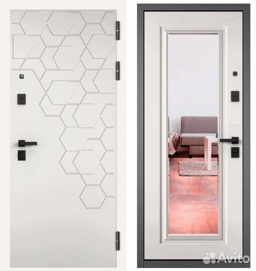 Дверь входная с зеркалом