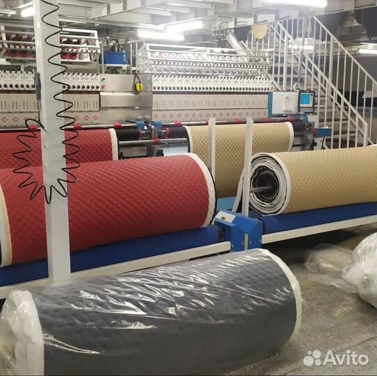 Экокожа стеганная для обтяжки автосалона и мебели