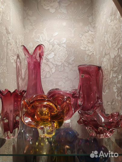 Ваза цветное стекло чехословакия