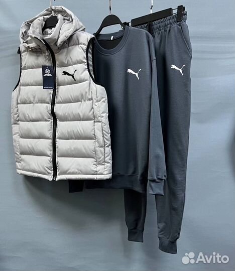 Мужской спортивный костюм и жилетка Puma тройка