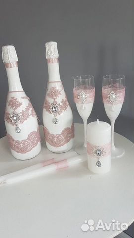 Свадебные аксессуары набор бутылки, свечи, бокалы