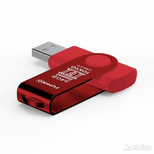 Флешка Токио 64GB красная USB 2.0